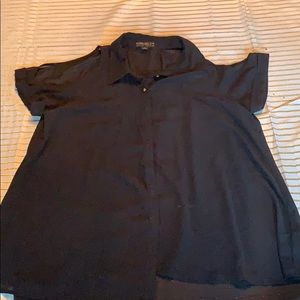 See through shoulder cut out button up